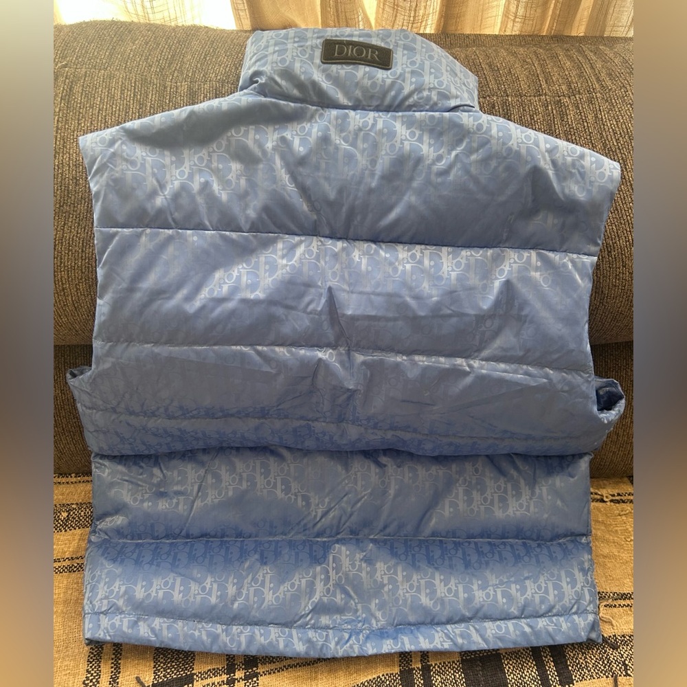 Dior Blue Oblique Gillet Puffer Vest - Authentic Size 52 Excellent Condition - Picture 2 of 16